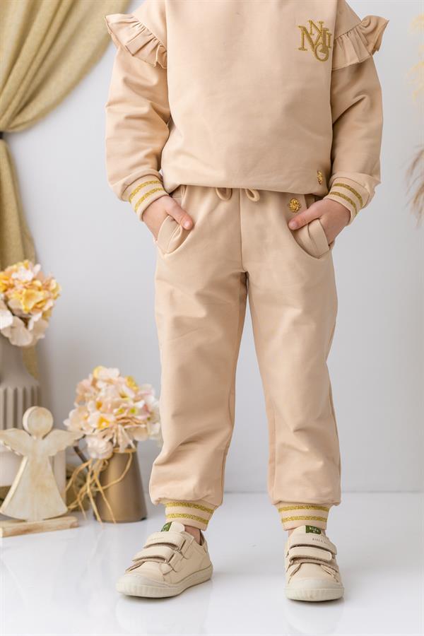 Спортивные штаны для девочки с карманами Zeyland 2 года 92 см Бежевый (8683169154948)