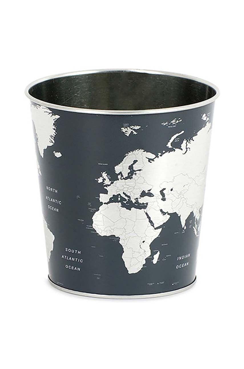 Кошик для сміття Balvi Карта Світу 20 л 26x22x17,7 см Сірий (2176945389)