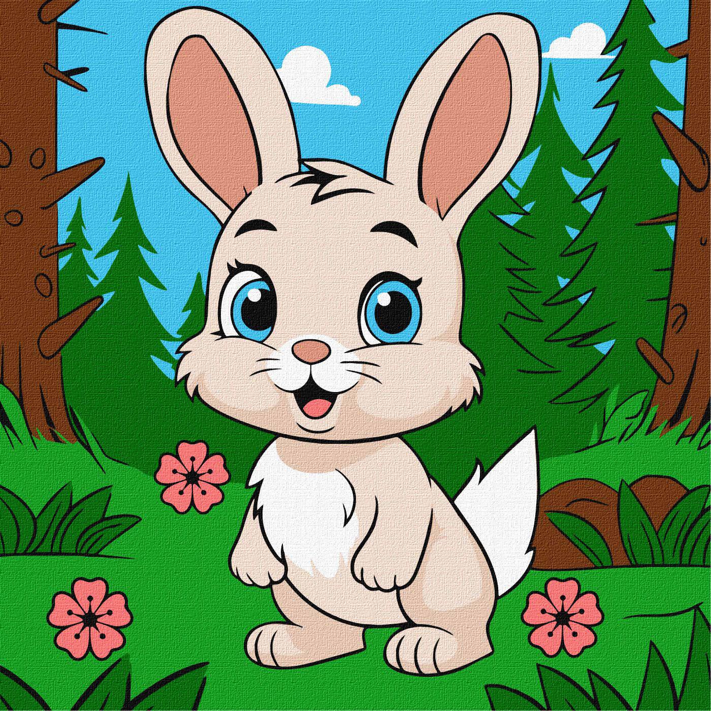 Набір для розпису по номерах для дітей Ideyka Чарівний зайчик КНО6112 25х25см (MTT-181653)