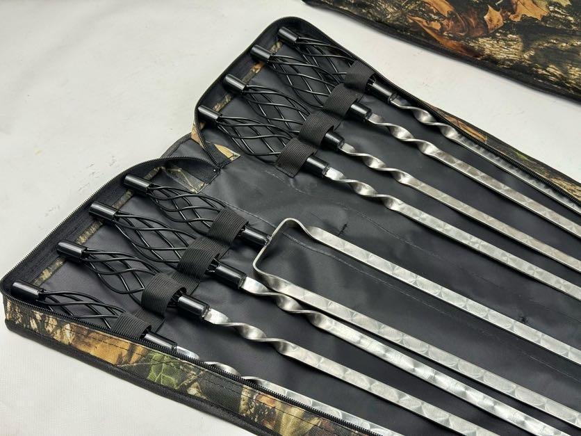 Набір шампурів з подвійним шампуром Ексклюзив із нержавіючої сталі в чохлі книжці 9 шт. (21-10-NB-2296) - фото 4 Набір шампурів з подвійним шампуром Ексклюзив із нержавіючої сталі в чохлі книжці 9 шт. (21-10-NB-2296) - фото 4