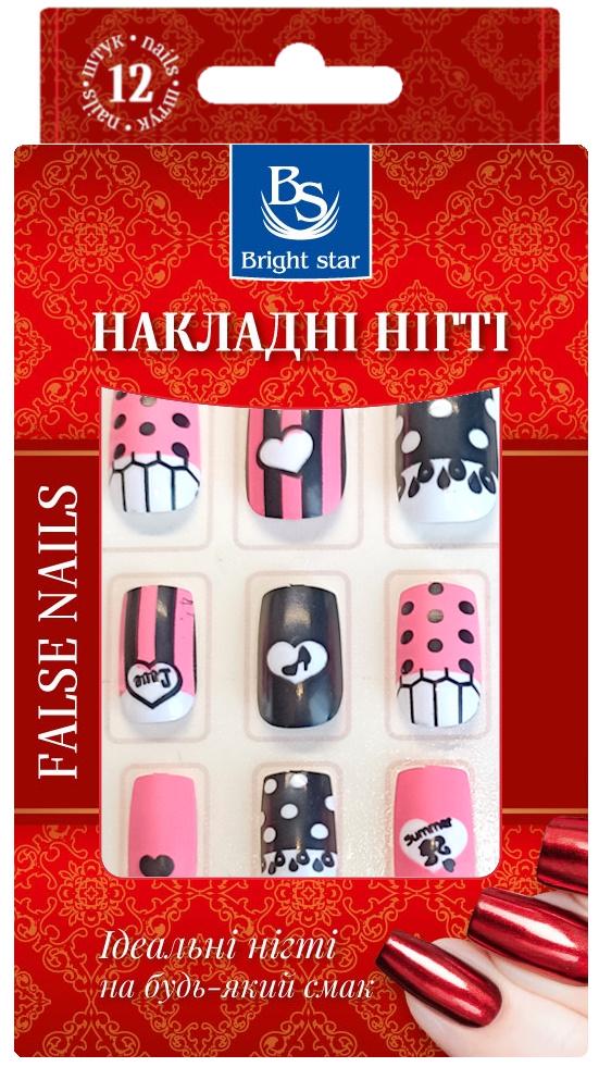 Накладные ногти Bright Star с рисунком 12 шт. (KP8020-13)