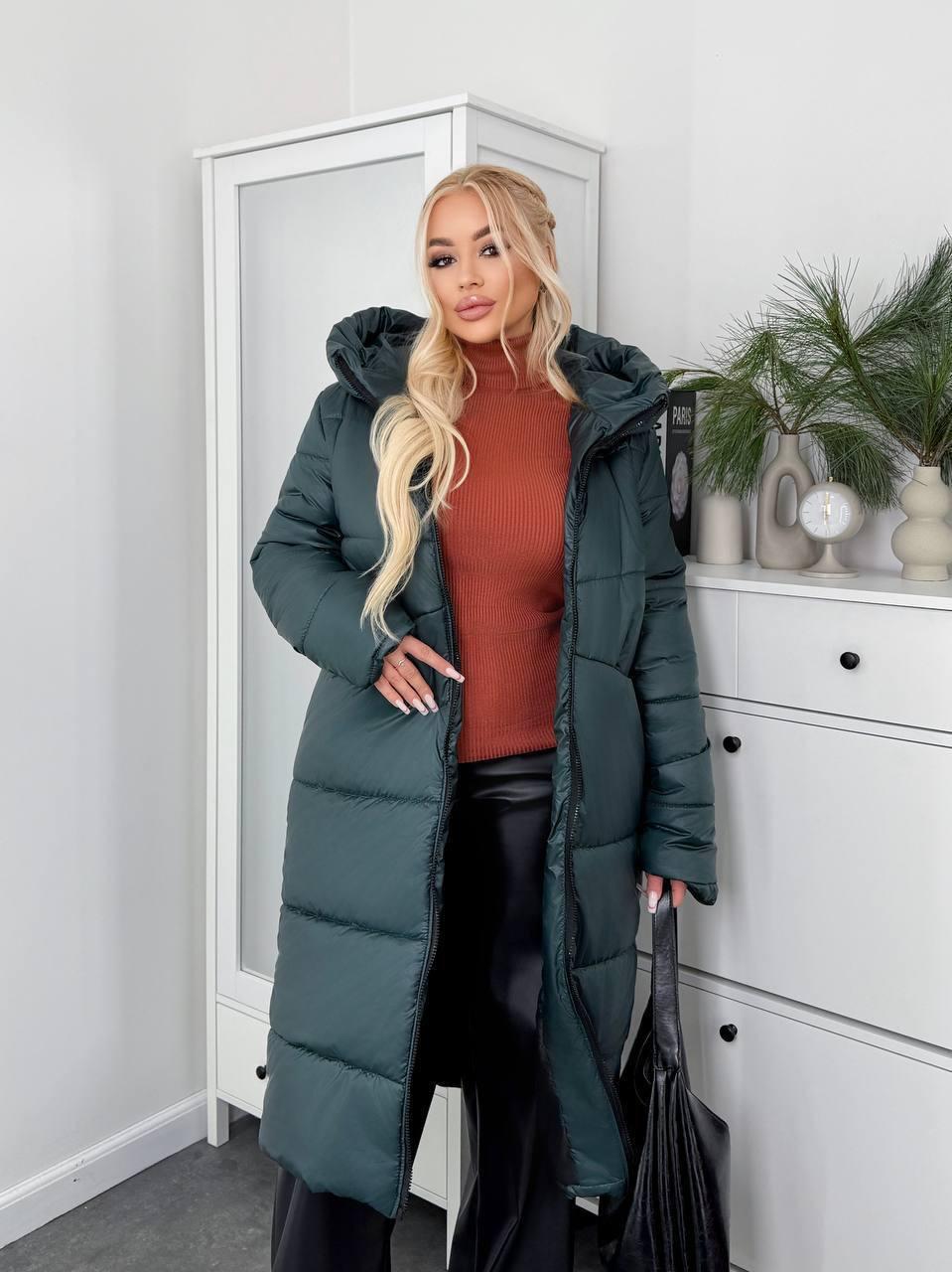 Пуховик жіночий зимовий подовжений до -20°С батал 4XL-5XL Смарагдовий (OV-1099SM-4XL-5XL) - фото 5 Пуховик жіночий зимовий подовжений до -20°С батал 4XL-5XL Смарагдовий (OV-1099SM-4XL-5XL) - фото 5