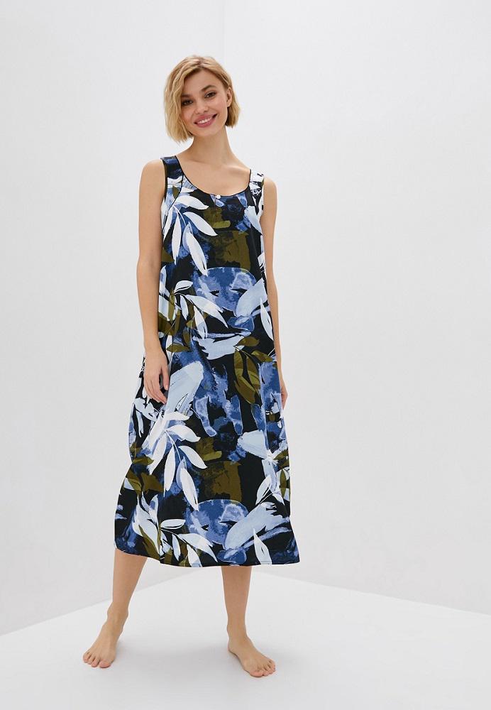 Рубашка ночная FABLE&EVE Kensington 1469 10/S с абстрактными листьями Оливковый (5051877329522) - фото 2 Рубашка ночная FABLE&EVE Kensington 1469 10/S с абстрактными листьями Оливковый (5051877329522) - фото 2