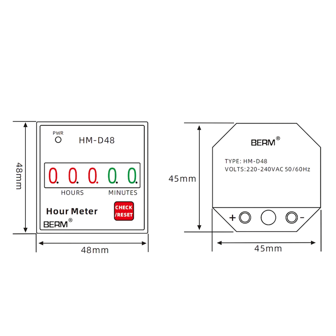 Счетчик моточасов HM-2 AC 220-240 В (29545257) - фото 4 Счетчик моточасов HM-2 AC 220-240 В (29545257) - фото 4