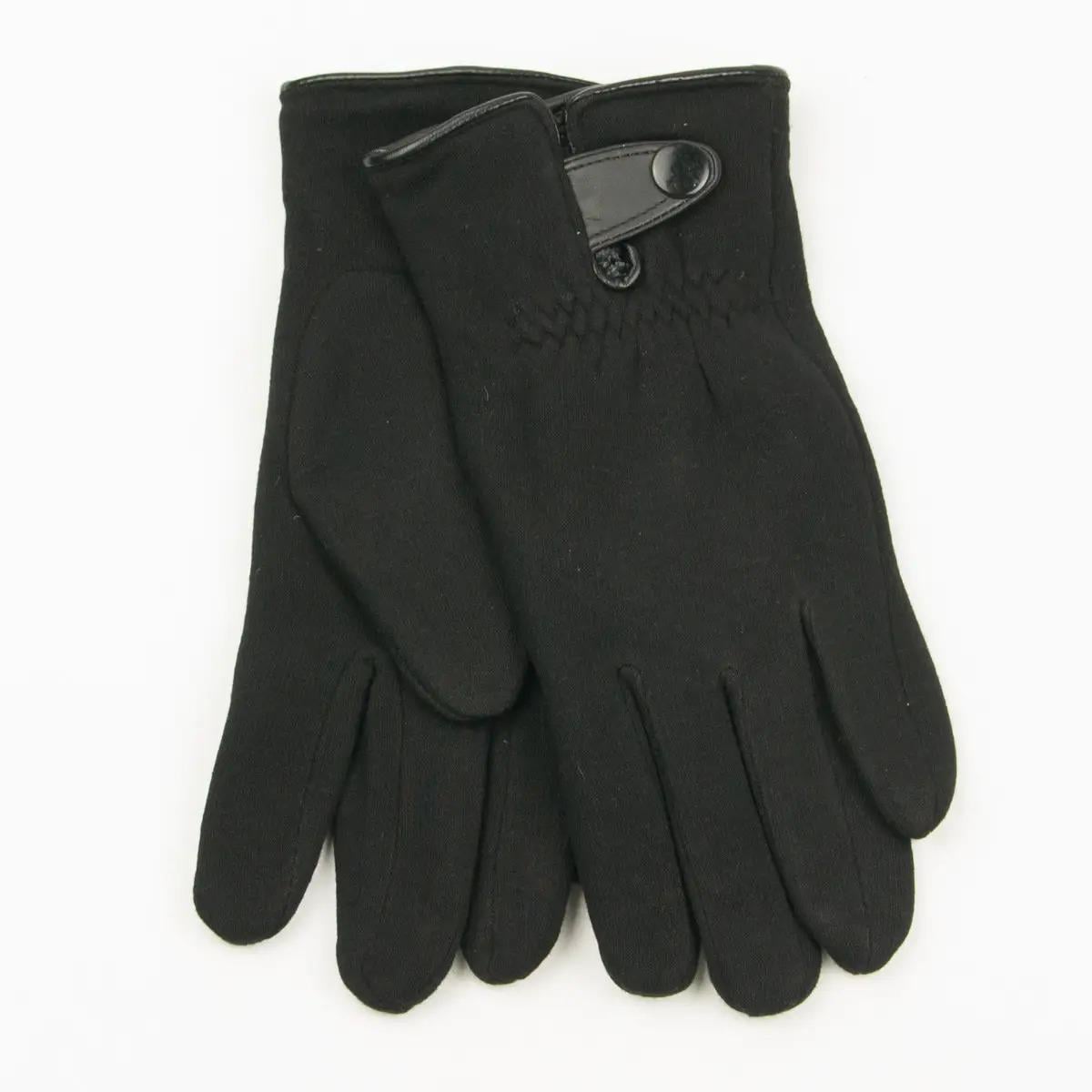 Перчатки зимние мужские трикотажные с искусственным мехом M Черный (№18-1-29/2)