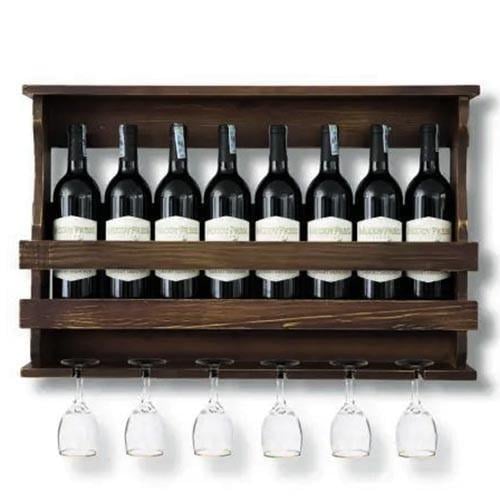 Полка для вина настенная из дерева Одате Капучино (ПНК-024309)