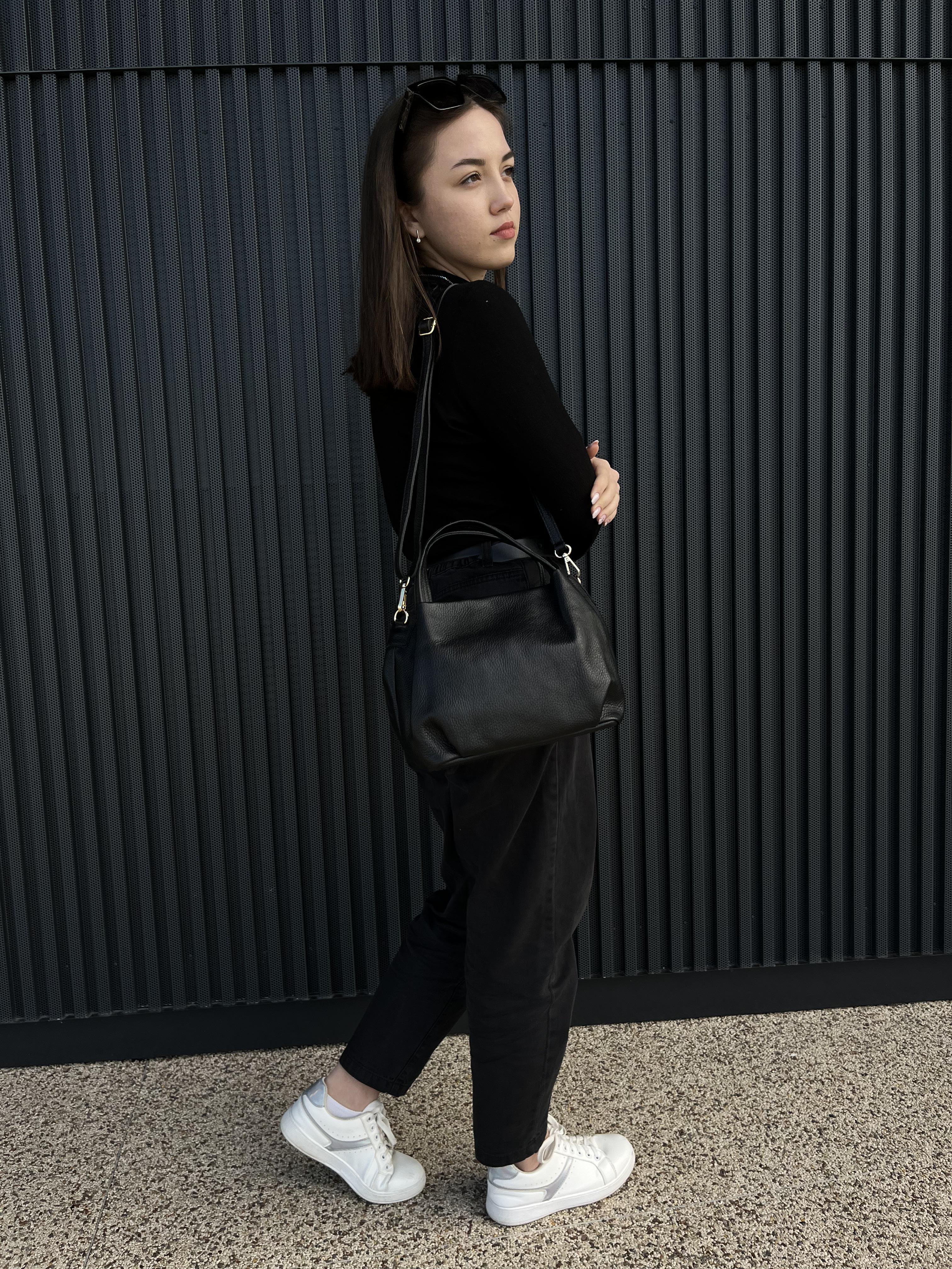 Сумка женская из натуральной кожи Черный (IT-1026-1) - фото 8 Сумка женская из натуральной кожи Черный (IT-1026-1) - фото 8