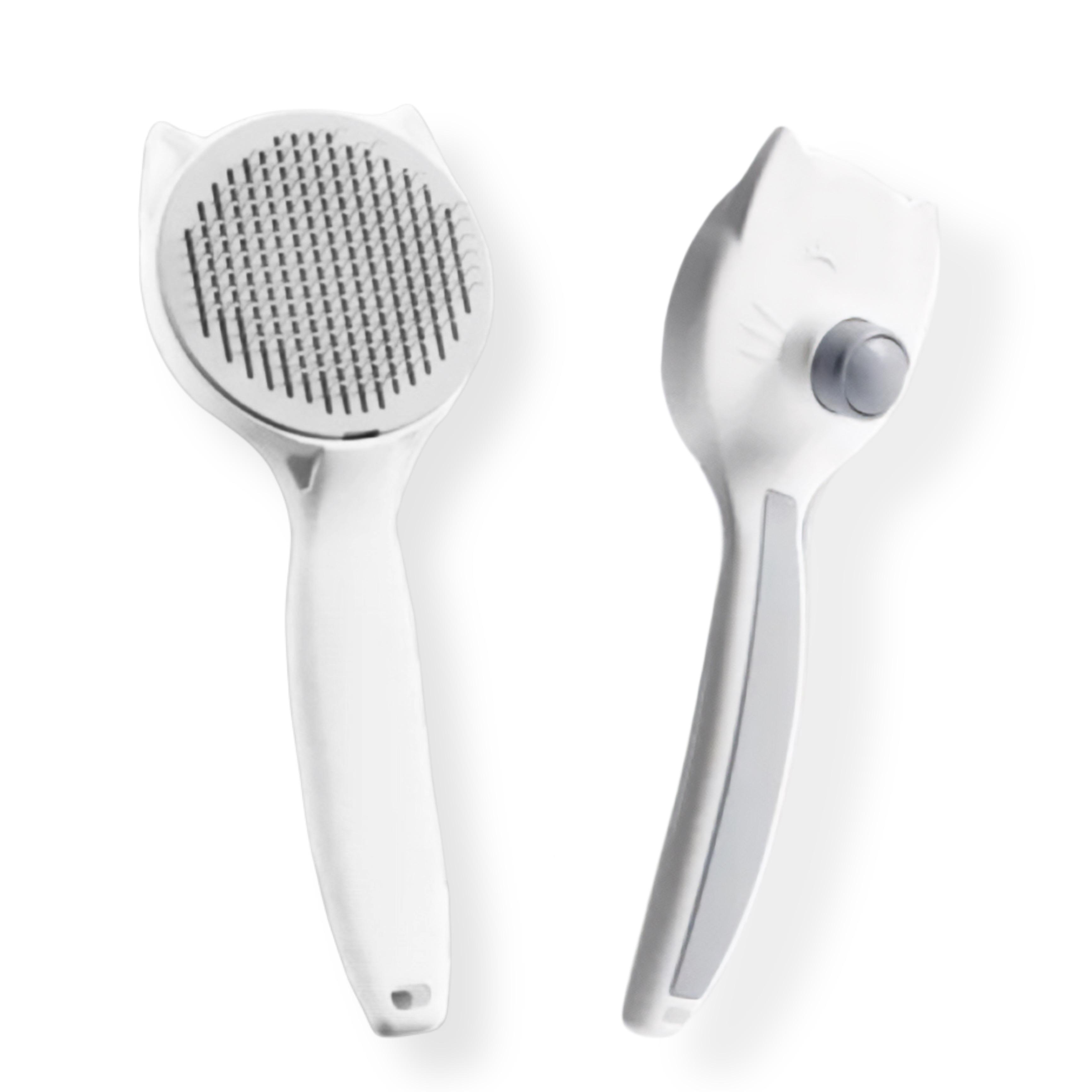 Расческа для кошек кошек и собак для вычесывания удаления шерсти с кнопкой