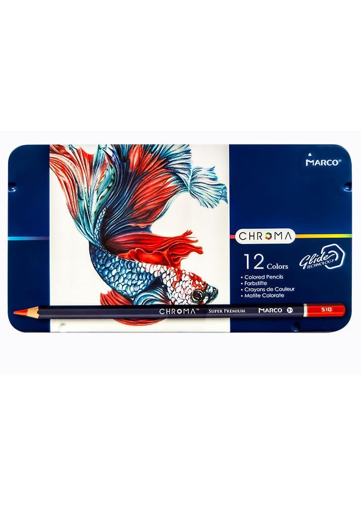 Набор карандашей Marco Chroma шестигранная металлическая коробка 12 цв. (8010-12TN)