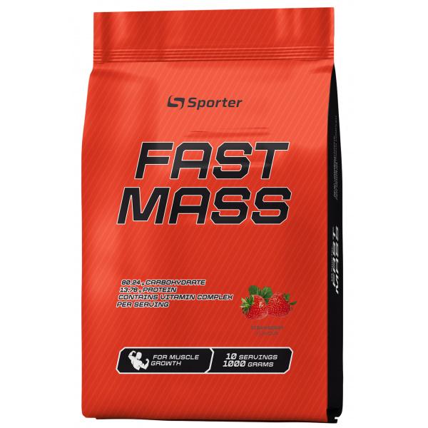 Гейнер Sporter Fast Mass 1000 g /10 servings/ Strawberry