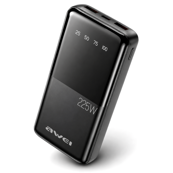 Повербанк AWEI 10000 mAh з USB і Type-C для смартфона Чорний (10513)