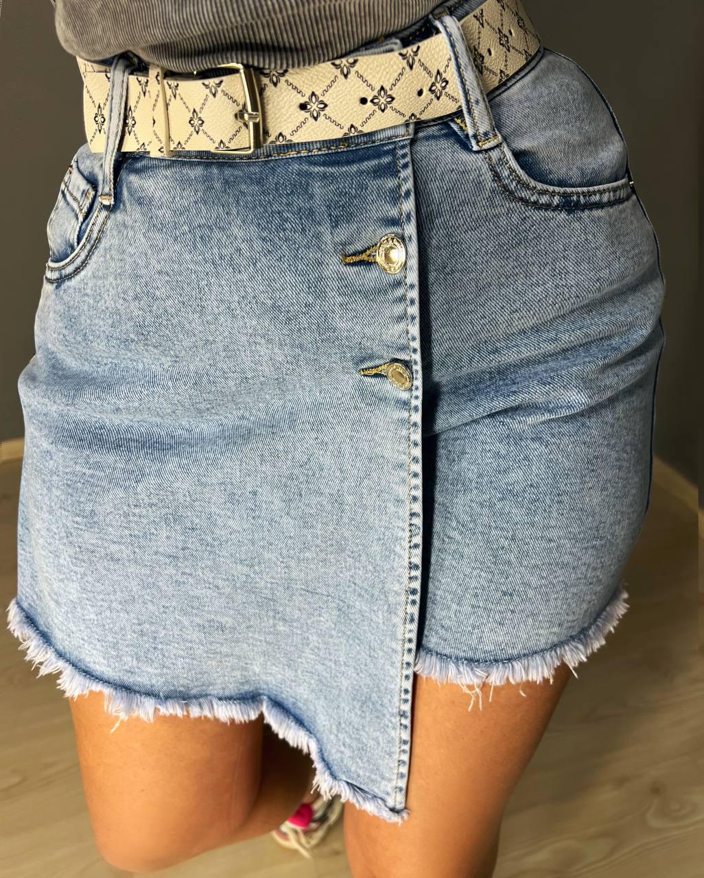 Шорти спідниця жіночі джинсові Diruni 7016-17-18 короткі на запах р. 34 Блакитний (4125) - фото 4 Шорти спідниця жіночі джинсові Diruni 7016-17-18 короткі на запах р. 34 Блакитний (4125) - фото 4
