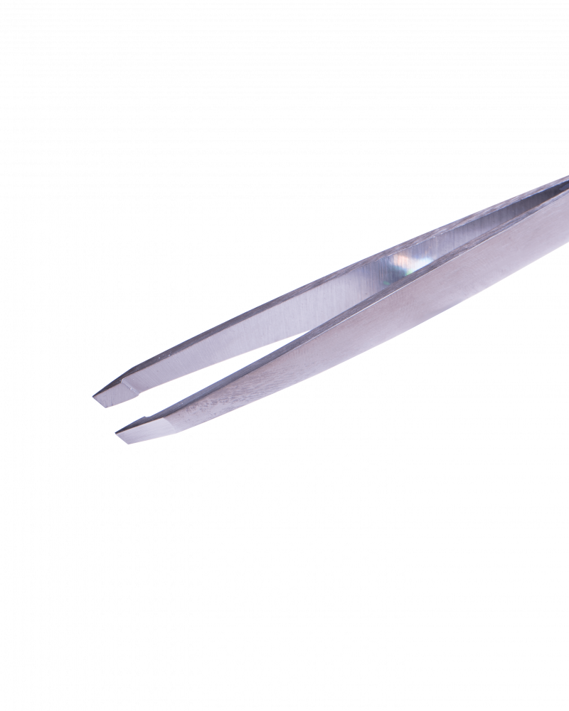 Пінцет професійний для брів Zola скошений Silver