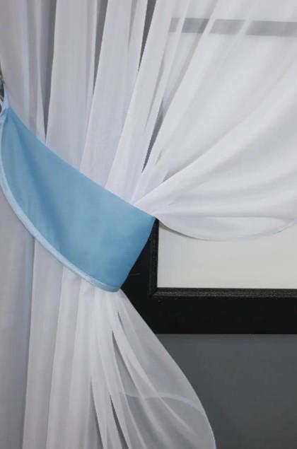 Шторки на кухню 280х170 см Блакитний/Білий (091к) - фото 3