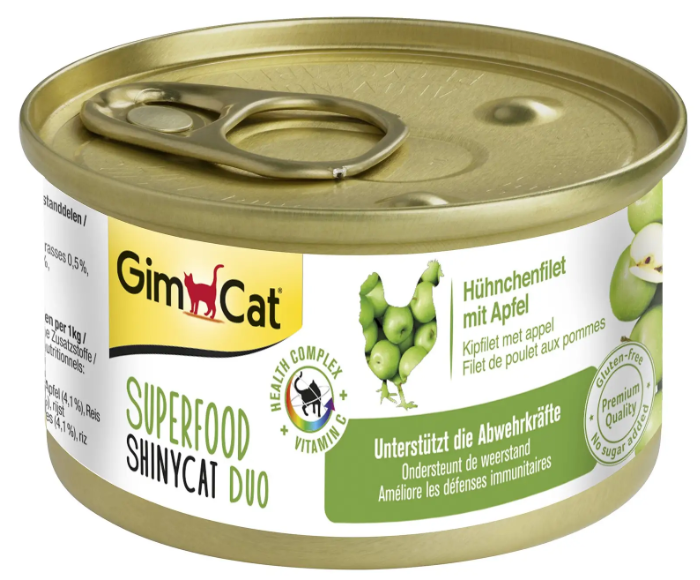 Корм вологий для кішок GimCat Shiny Cat Superfood з куркою та яблуком 70 г (1789925378)