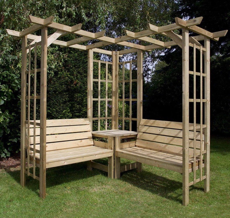 Пергола из дерева для сада угловая (2595816076)