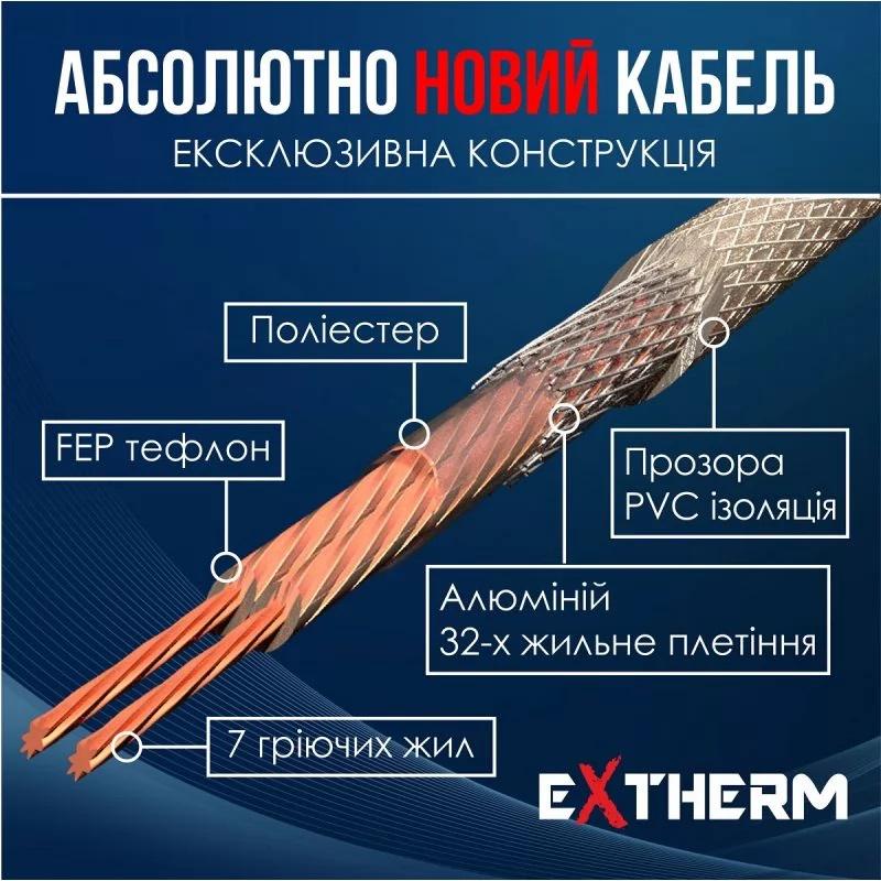 Кабель нагревательный Extherm 20 м 400 Вт с программируемым терморегулятором E51.716 (333568) - фото 2