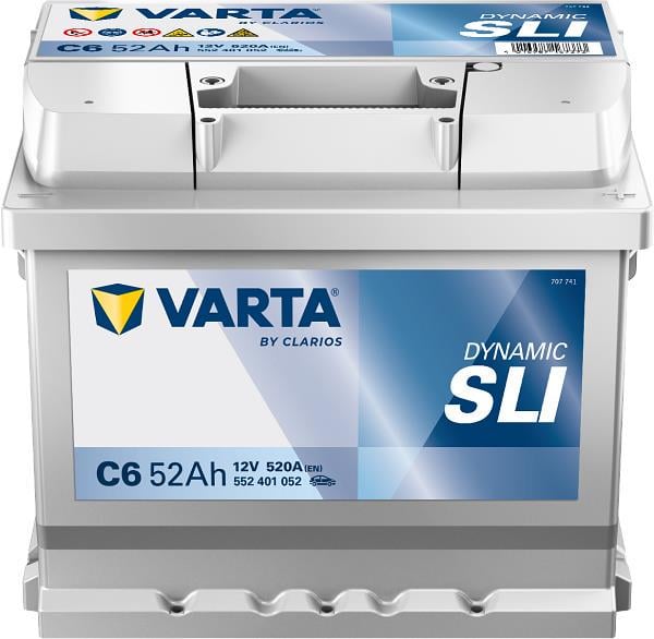Аккумулятор автомобильный Varta Dynamic SLI 12V 52 Ah 520A R+ (552401052)