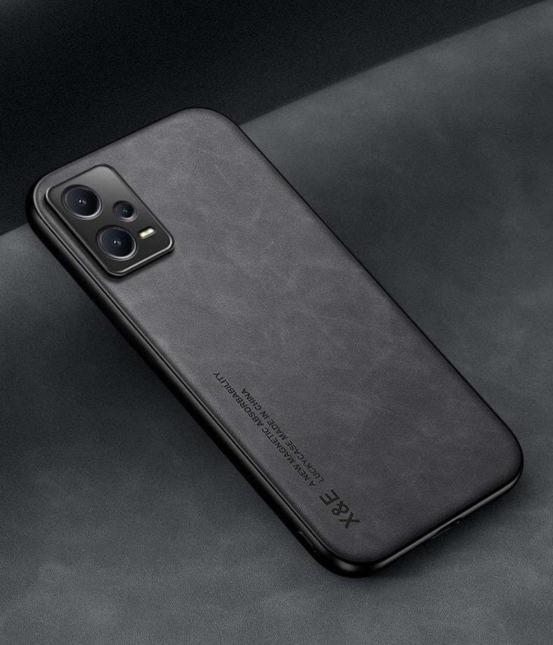 Шкіряний чохол XnE Xiaomi Redmi Note 12 Pro+ 5G з металевою вставкою Black (35028-2B)