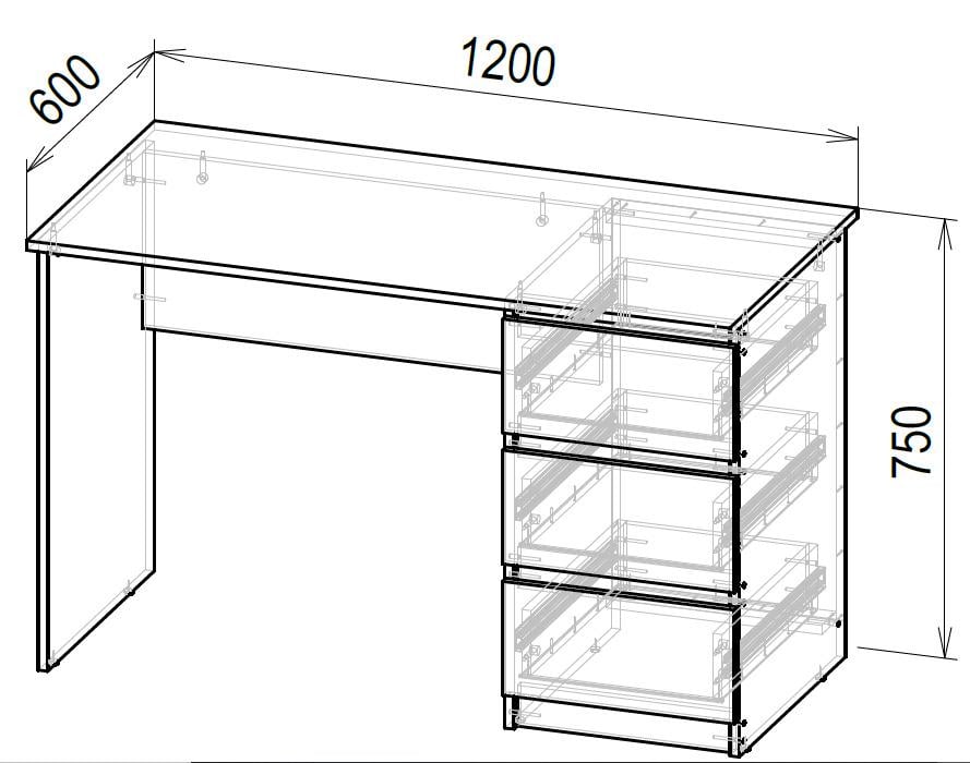 Комп'ютерний стіл IdealMebel КС-4 Венге (КС-4-5) - фото 2