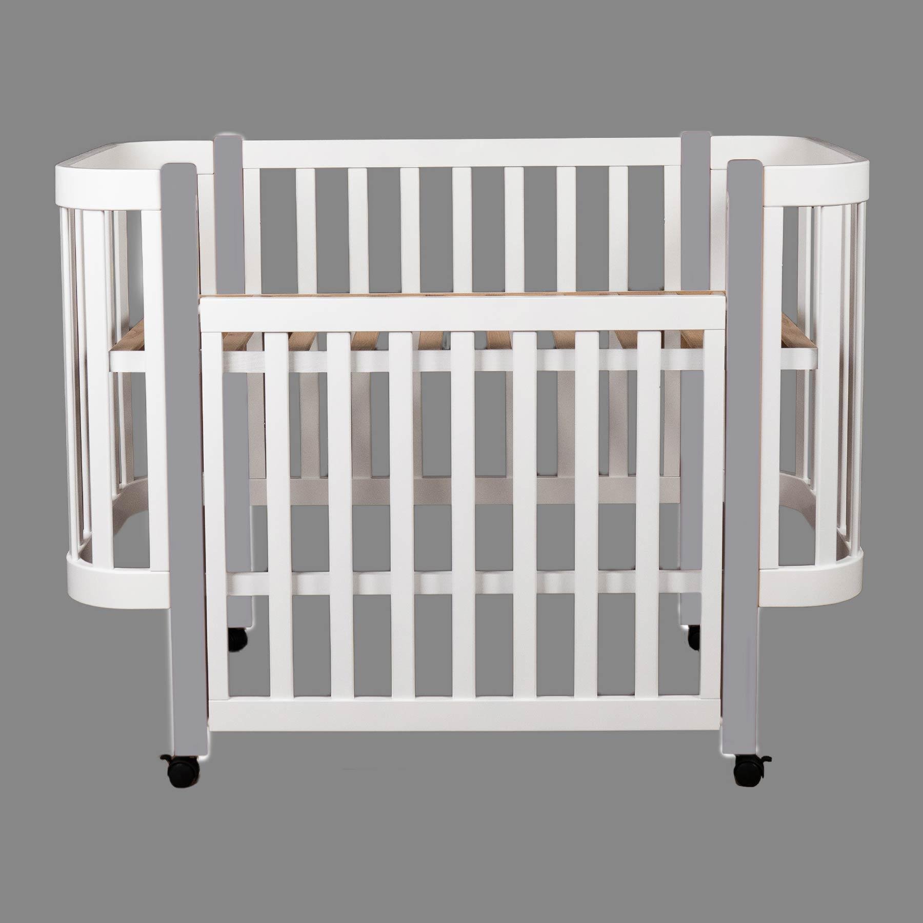 Детская кроватка Dominanta Венеция с подвижной боковиной Белый с серым (ЛД 9 БС_01) - фото 2 Детская кроватка Dominanta Венеция с подвижной боковиной Белый с серым (ЛД 9 БС_01) - фото 2