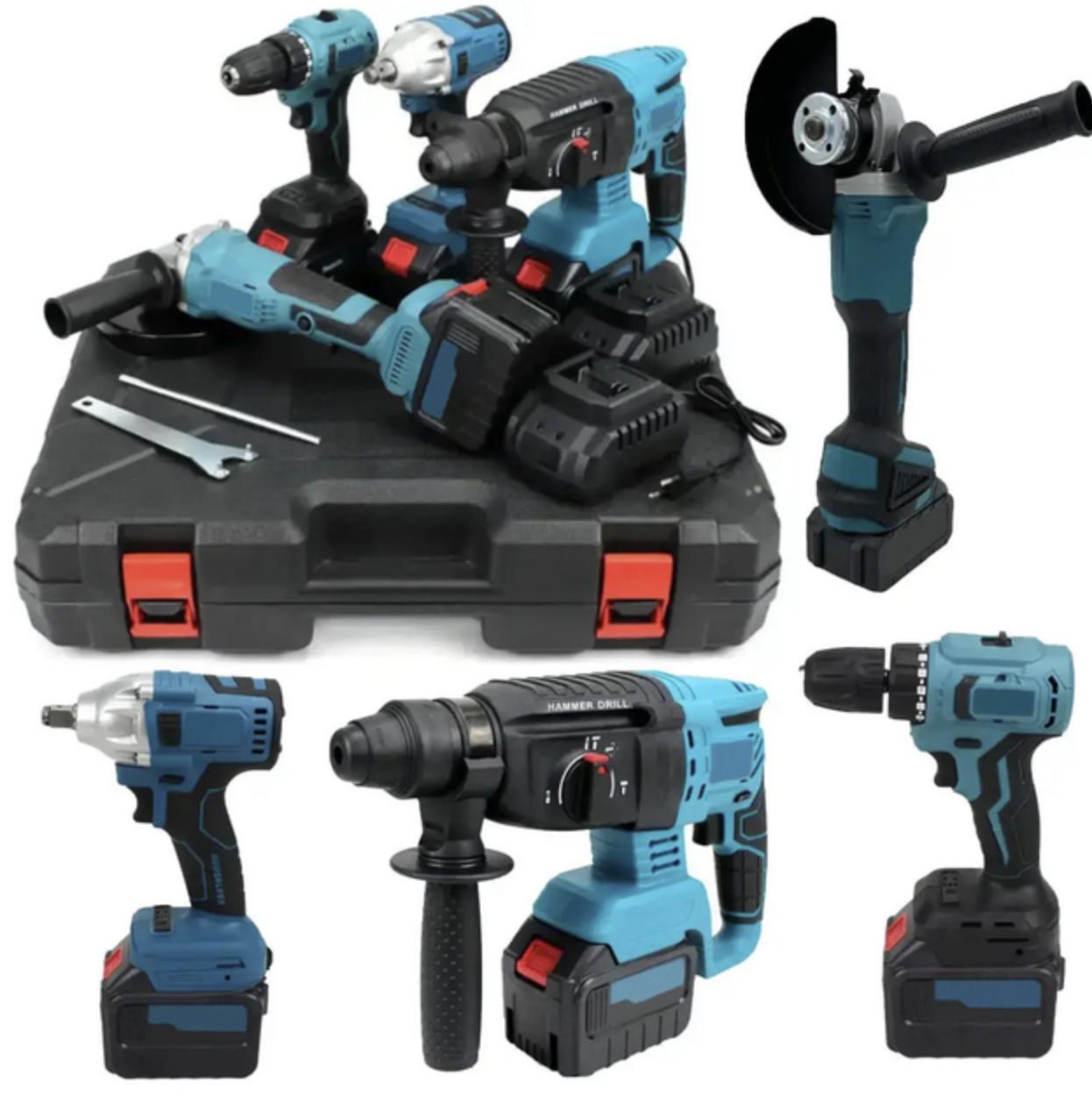 Набор инструментов Makita Шуруповерт DDF484/Болгарка DGA504/Перфоратор DHR202/Гайковерт DTW301 2АКБ 4в1 - фото 5