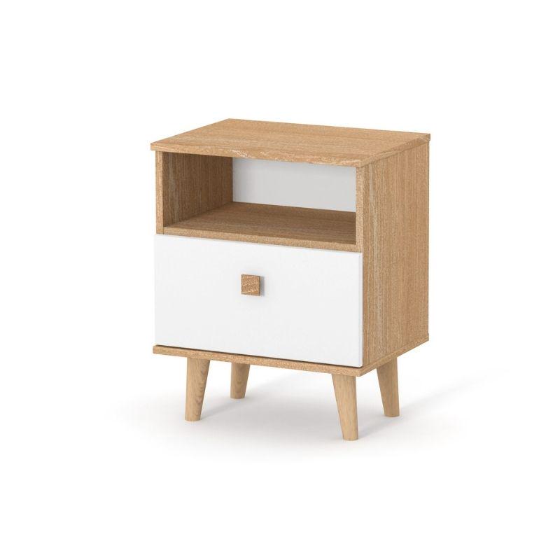 Тумба прикроватная Верес Нью-Йорк 470 из ДСП и МДФ Бук/Белый (46.34.1.15)