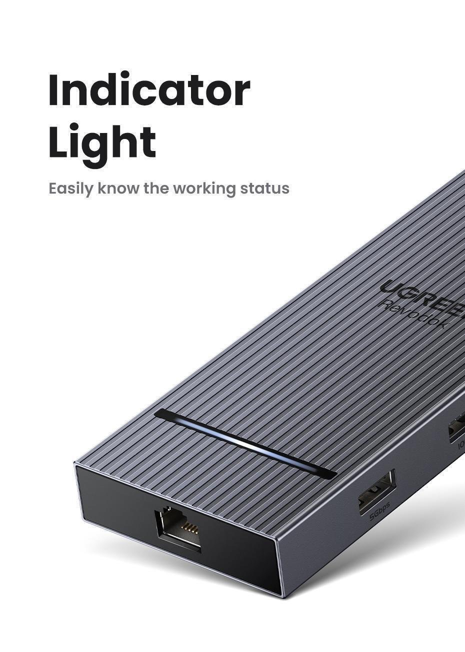 Док-станція USB-C Ugreen 30 100 10 Сірий (45366) - фото 16 Док-станція USB-C Ugreen 30 100 10 Сірий (45366) - фото 16