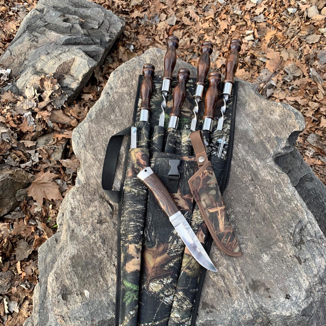 Набір шампурів Gorillas BBQ Турист в чохлі з брезенту - фото 3 Набір шампурів Gorillas BBQ Турист в чохлі з брезенту - фото 3