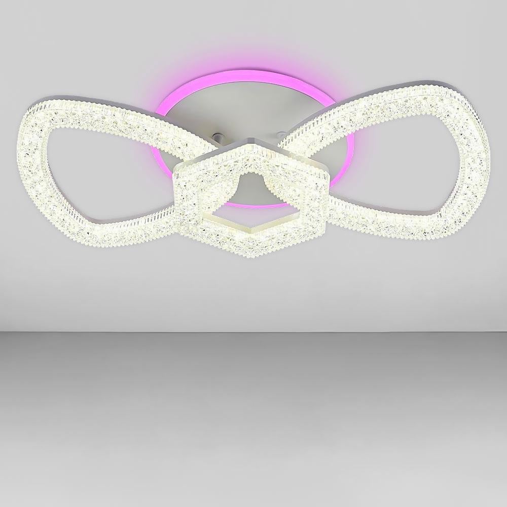 Люстра стельова світлодіодна Lighthouse SY-19944/2/1C WH/PK/BU 78/20W з пультом 535х250х125 мм Білий