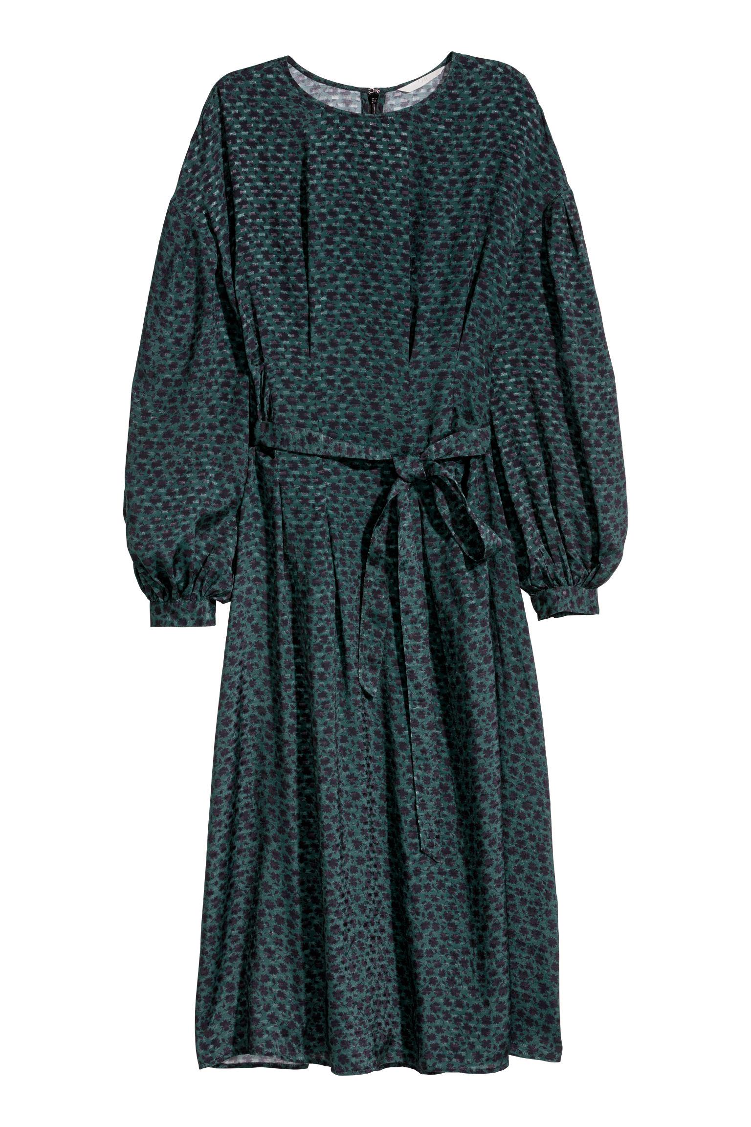 Платье H&M Цветы р. 36 Зеленый (1211599084)