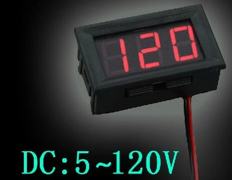 Вольтметр цифровой DC 5-120V 0,56" LED в корпусе с красными цифрами (4532) - фото 3