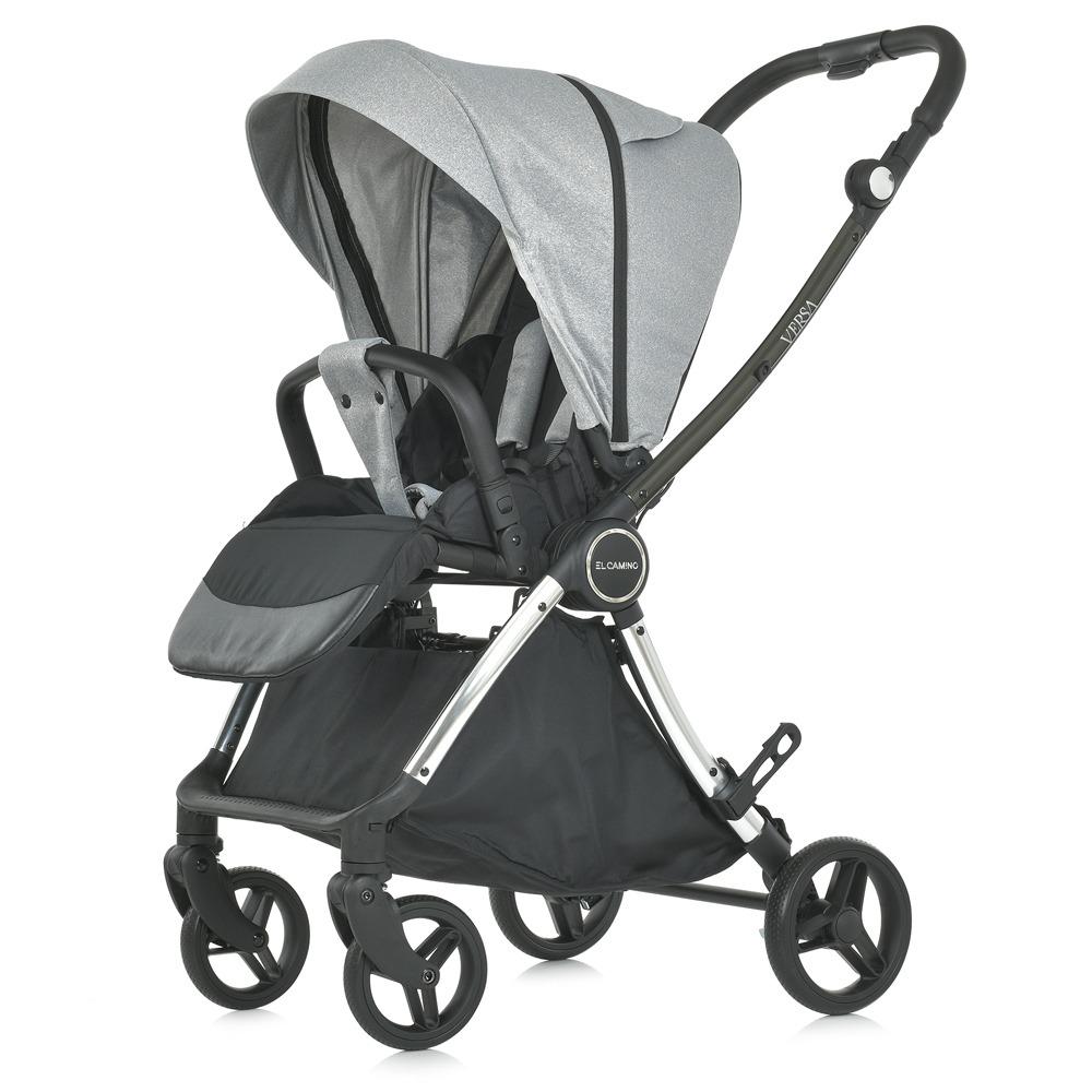Дитяча коляска прогулянкова з реверсивним блоком El Camino ME 1078 VERSA Melange Gray навантаження 15 кг - фото 8