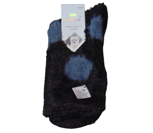 Носки норка кашемир горох Корона 2601 р. 37-42 Черный (1661220043)