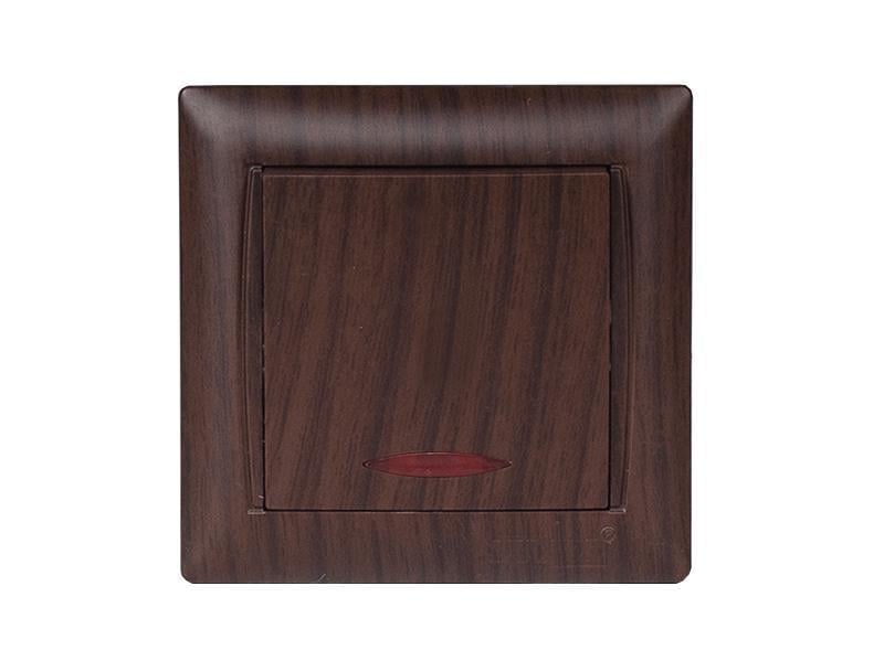 Выключатель одноклавишный проходной Luxel PRIMERA 3916 з/п Вишня (27551125)