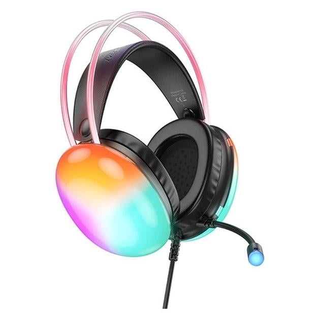 Ігрові навушники з мікрофоном Hoco W109 Rich Gaming RGB підсвічування Black (000393)