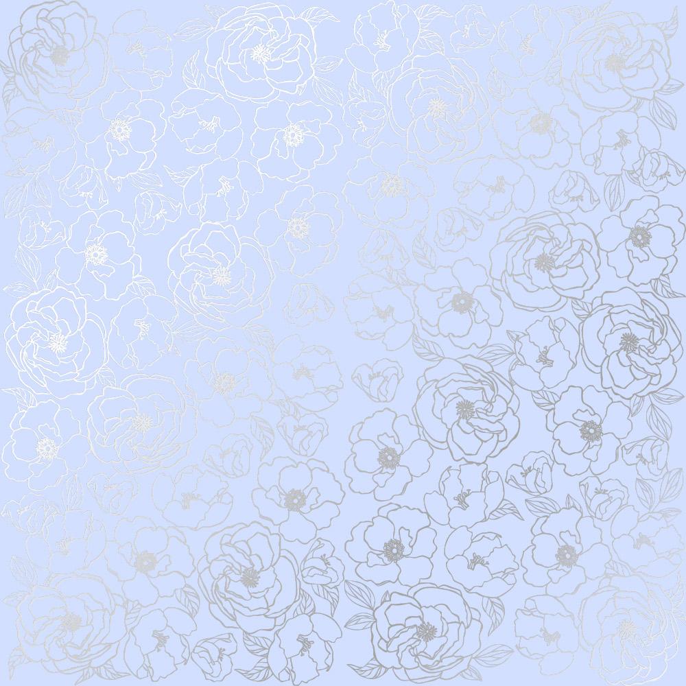 Лист бумаги односторонний Silver Pion с серебряным тиснением 30,5х30,5 см Purple