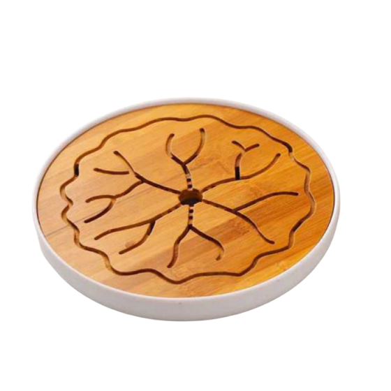 Чабань круглый Лист лотоса Белый (9200536)