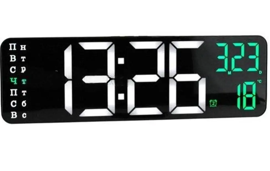 Часы настольные SM-601 8766 с бело-зеленой подсветкой Часы настольные SM-601 8766 с бело-зеленой подсветкой