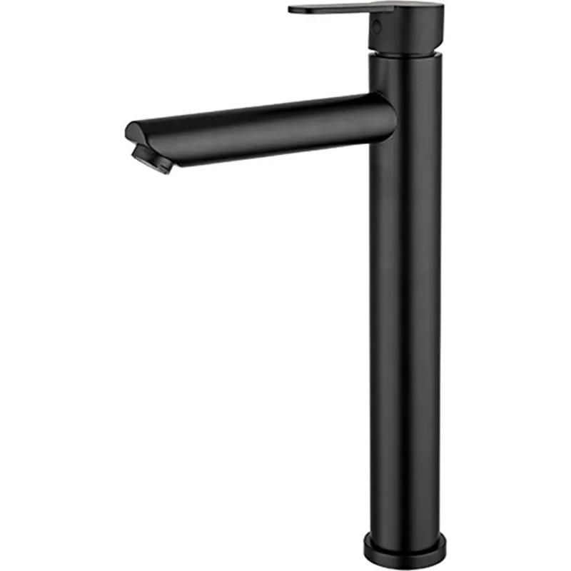 Змішувач для умивальника Frap F10801-62 високий одноважільний Чорний (115025)