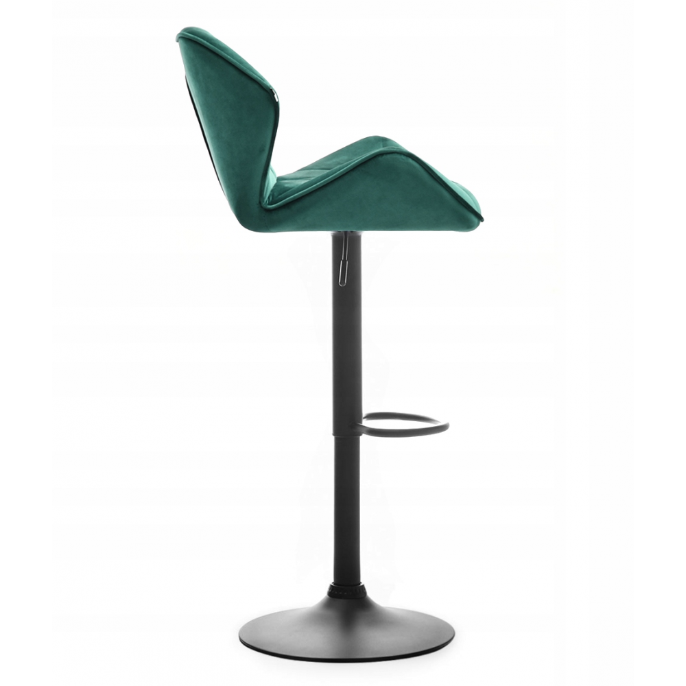 Стілець барний зі спинкою Bonro B-087 велюр з чорною основою Зелений (42400427) - фото 3 Стілець барний зі спинкою Bonro B-087 велюр з чорною основою Зелений (42400427) - фото 3