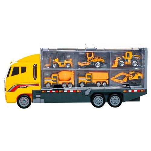 Игровой набор грузовик-автовоз Kruzzel 22481 с 6 строительными машинками/пусковым механизмом/отсеками для хранения Игровой набор грузовик-автовоз Kruzzel 22481 с 6 строительными машинками/пусковым механизмом/отсеками для хранения