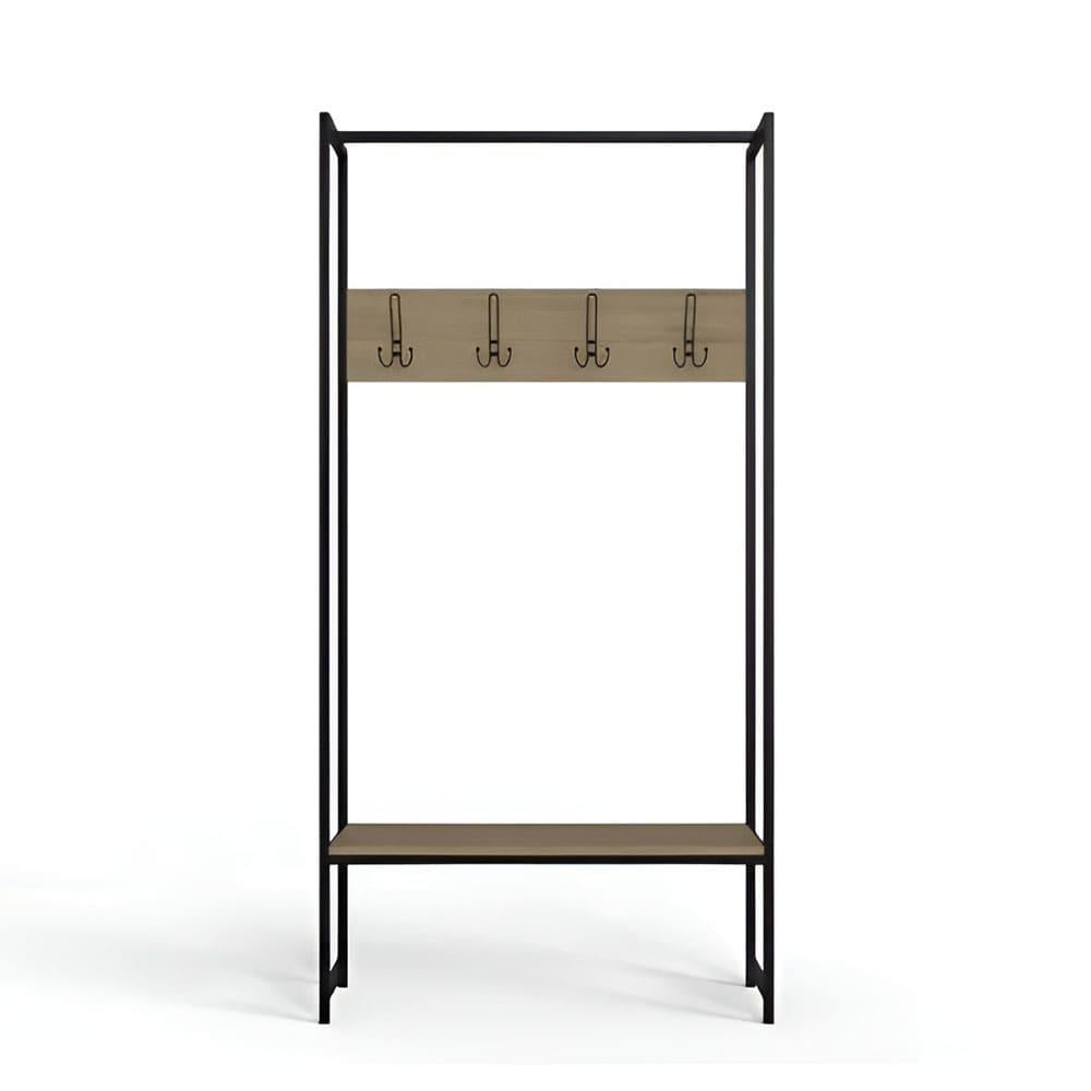 Вешалка модульная напольная Ferrum-decor Трелис 12 ДСП 16 мм 180x90x38 см Черный/Дуб Сонома (FRD-104310)