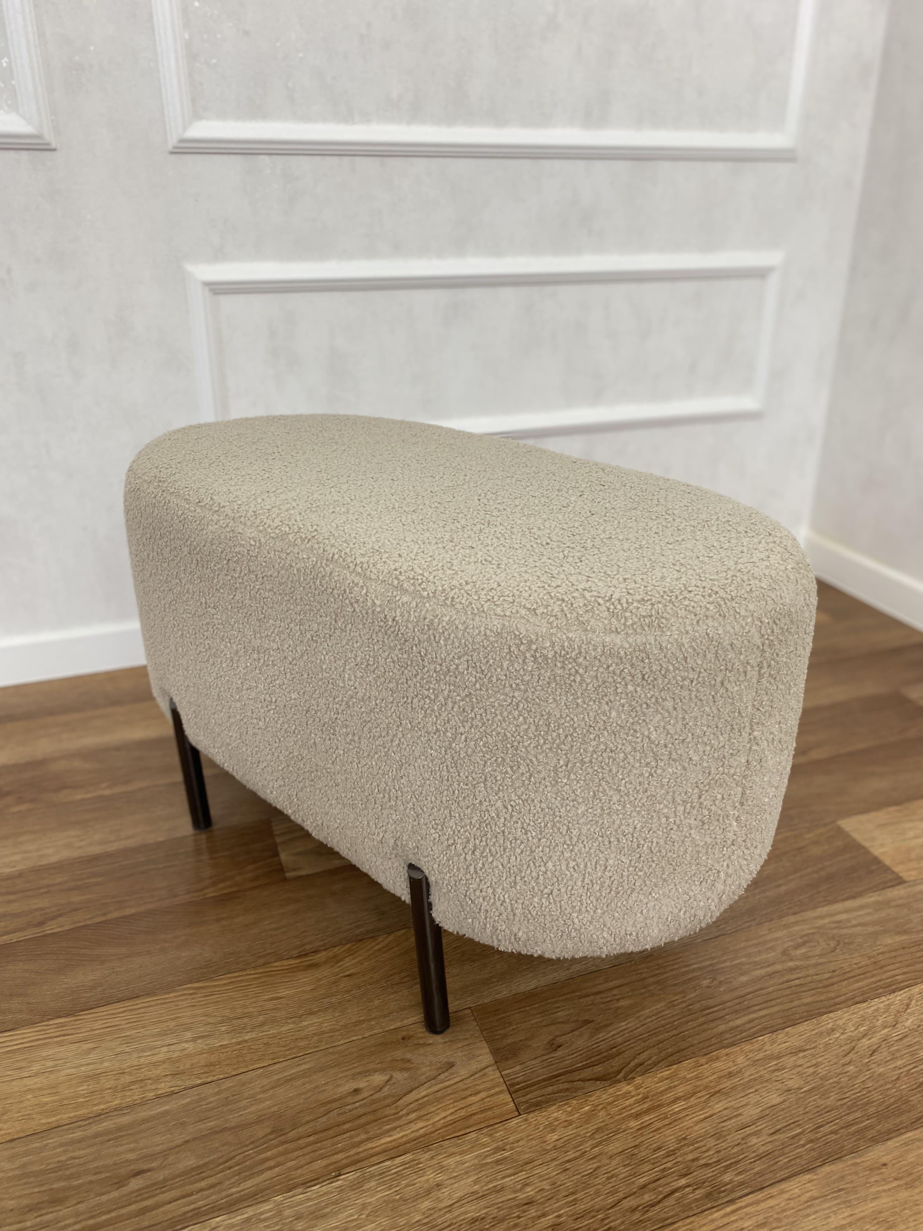 Пуф-банкетка Atlanta м'який довгий 60x40x45 см Молочний