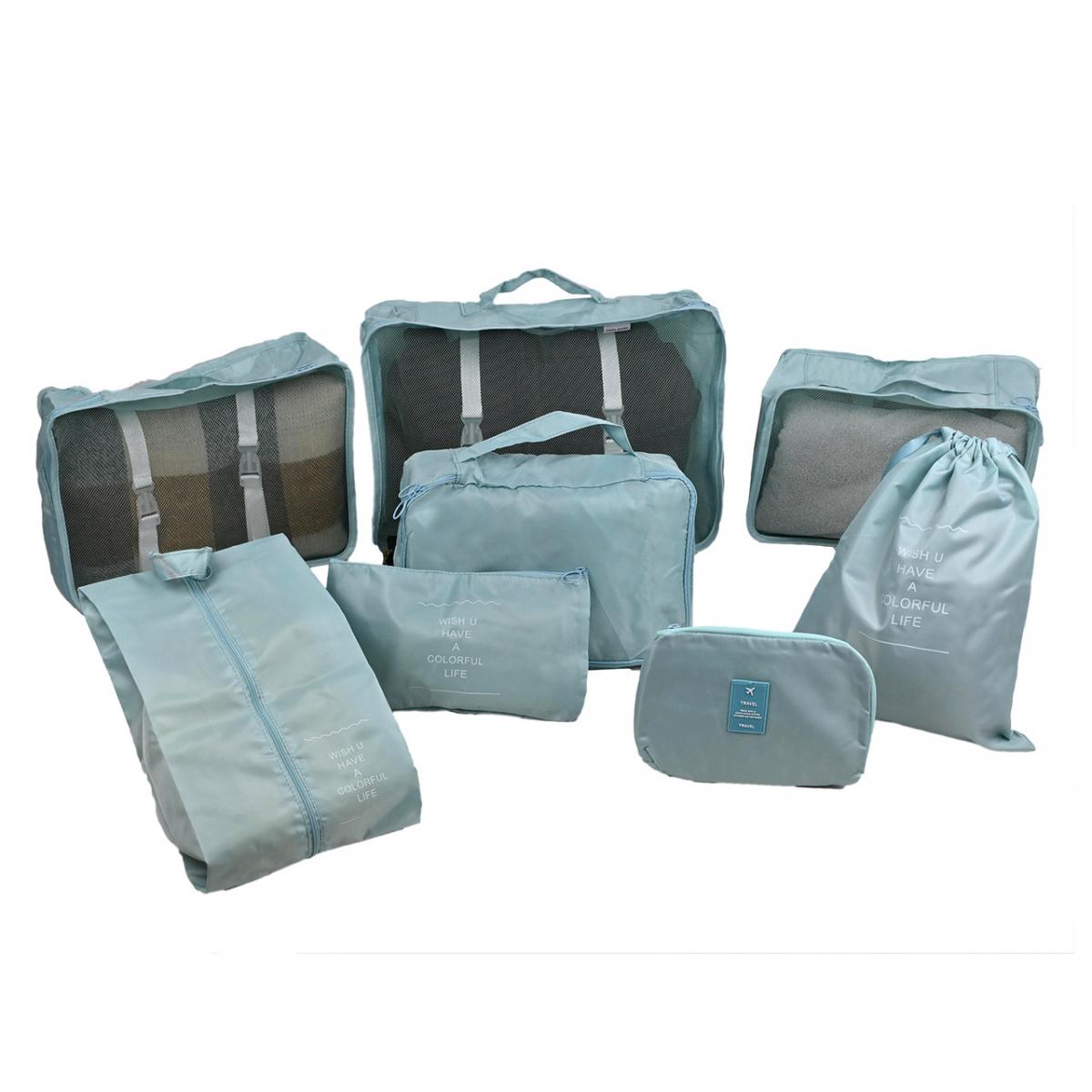 Набір дорожніх органайзерів 8в1 з нейлону для валізи та ручної поклажі Блакитний (КДО-40-25) - фото 6 Набір дорожніх органайзерів 8в1 з нейлону для валізи та ручної поклажі Блакитний (КДО-40-25) - фото 6