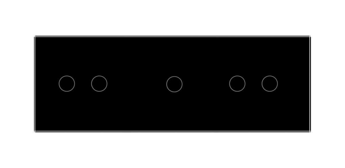 Выключатель сенсорный Livolo 5 каналов 2-1-2 стеклянный Черный (VL-C702/C701/C702-12) - фото 2