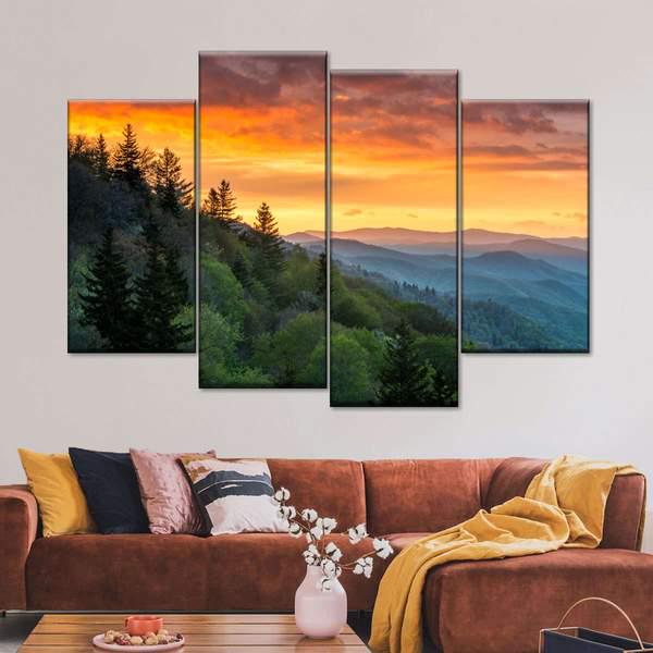 Модульная картина KIL Art Рассвет из четырех частей 89x56 см (M4_M_106)