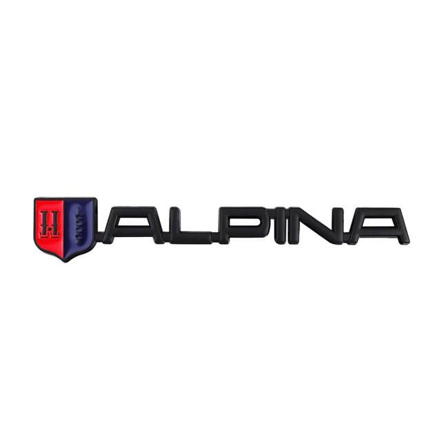 Эмблема ALPINA на крышку багажника BMW 13,3х2,4 см металл Черный глянцевый (1676112666)