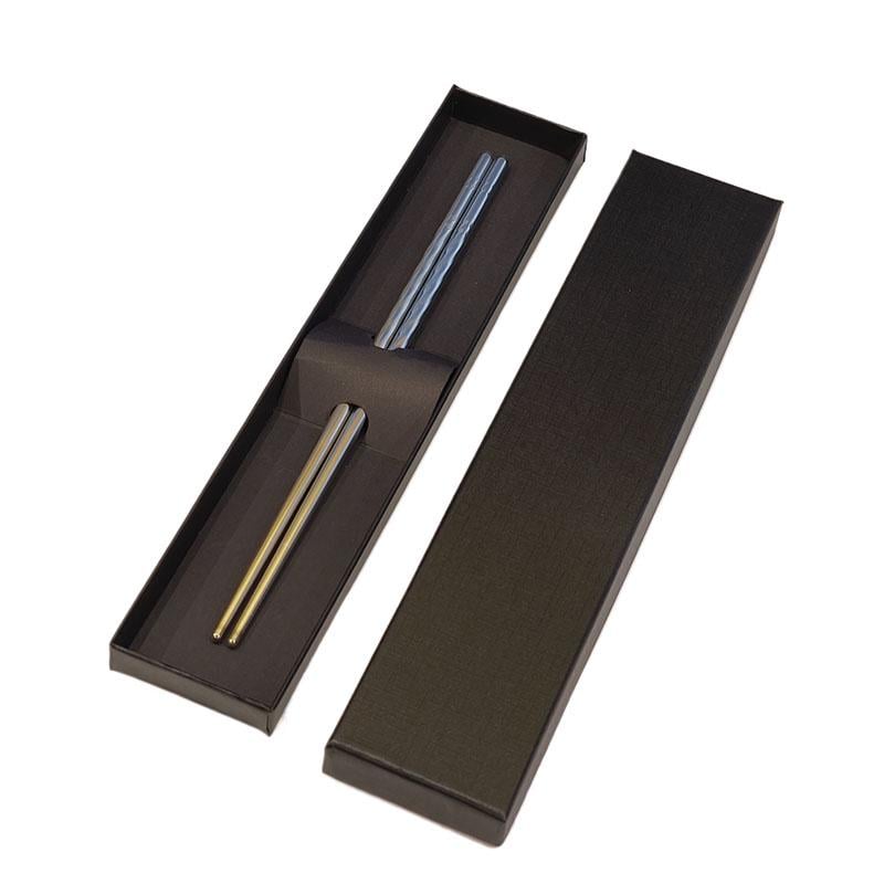 Палочки металлические для суши и лапши из нержавеющей стали 1 пара в подарочной коробке (R9145 1 пара 9475)