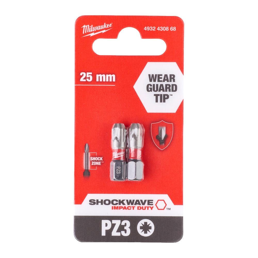 Бита Milwaukee Shockwave Impact Duty PZ3х25 мм 2 шт. (4932430868)